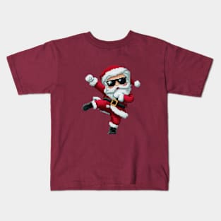 Christmas Santa Popstar embroidery style 26 Kids T-Shirt